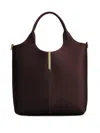 Tod's Maroon Leather Mini Tote In Burgundy