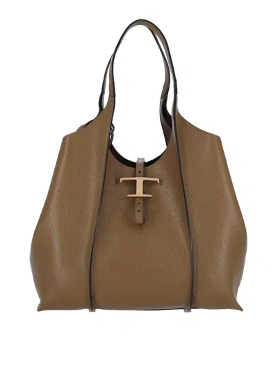 Tod's Media Tote Bag In Brown