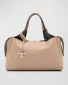 Tod's Medium Apa Bauletto Leather Top Handle Bag In Creta Nero