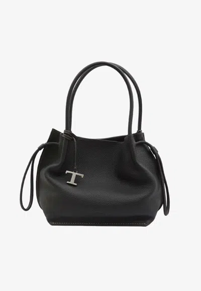 Tod's Medium Buz Leather Shoulder Bag In Black