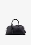 Tod's Medium Darsena Leather Duffel Bag With Padlock In Black