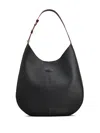 Tod's Sacca Hobo Black Grained Leather Bag In Black