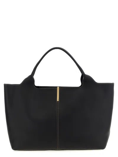 Tod's Medium Ebr Shopping Bag In Black