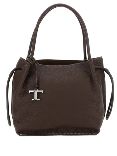 Tod's Medium Leather Bucket In Brown
