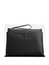 Tod's Medium Leather Clutch Bag In Black