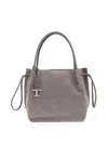 Tod's Medium Leather Handbag In Gray