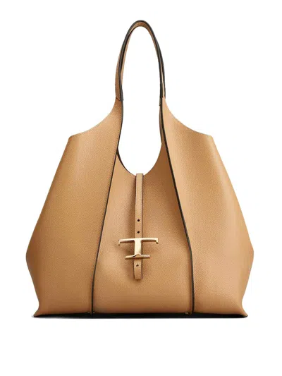Tod's Medium Leather Shopping Bag In Brown