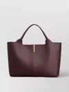 Tod's Medium Leather Shopping Bag With Gold-tone Hardware In Purple