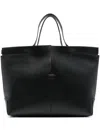 Tod's Medium Leather Tote Bag In Black