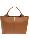 Tod's Medium Leather Tote Bag In Brown
