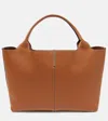 Tod's Medium Leather Tote Bag In Brown
