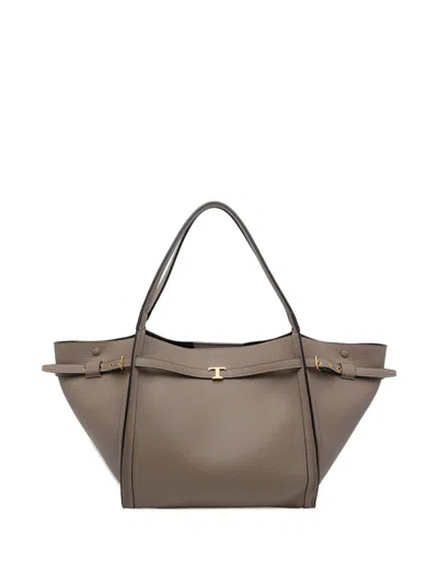 Tod's Medium Leather Tote Bag In Brown