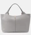 Tod's Medium Leather Tote Bag In Gabbiano