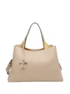 Tod's Medium Leather Tote Bag In Neutral