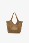 Tod's Raffia And Leather Medium Shopping Bag In Brown