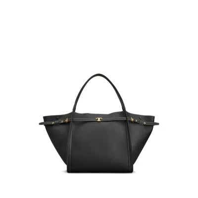 Tod's Medium Shopping Buckle Tote Bag In Black