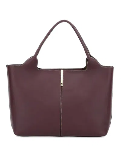 Tod's Medium-small Leather Shopping Bag In Sand