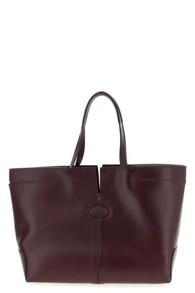 Tod's Medium-small ' Di Bag Folio' Shopping Bag In Burgundy