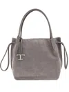 Tod's Medium Suede Bcket In Gray