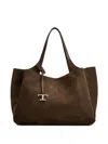 Tod's T Pendant Logo Medium 2 Handles Bags In Brown