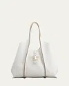 Tod's White Shopping Leather Tote Bag In Bianco Calce