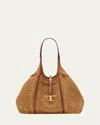 Tod's Medium T Timeless Shopping Bag In Naturale  Kenia