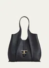 Tod's Medium T Timeless Shopping Bag In Nero