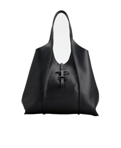 Tod's Medium T Timeless Tote Bag In Black