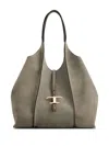 Tod's Structured Double Handle Shopping Bag In Grey
