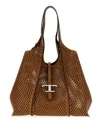 Tod's Women's Shopping Bag T Timeless Medium Perforated In Brown
