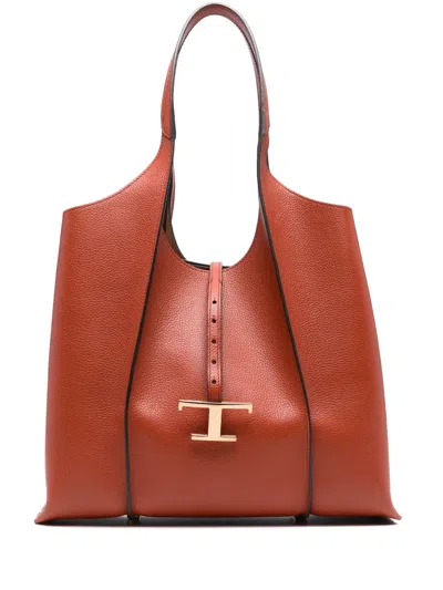 Tod's Medium Timeless Tote Bag In Red