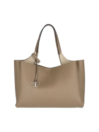 Tod's Medium Tote Bag In Beige