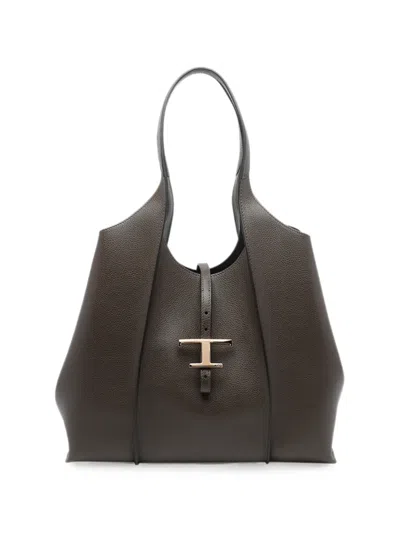 Tod's Medium T-timeless Leather Tote Bag In Green