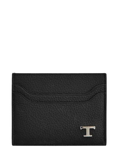 Tod's Tod`s Men's 100% Veal Leather Wallet In Black