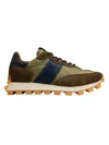 Tod's Men's 1t Leather & Suede-trimmed Running Sneakers In Olive Slate
