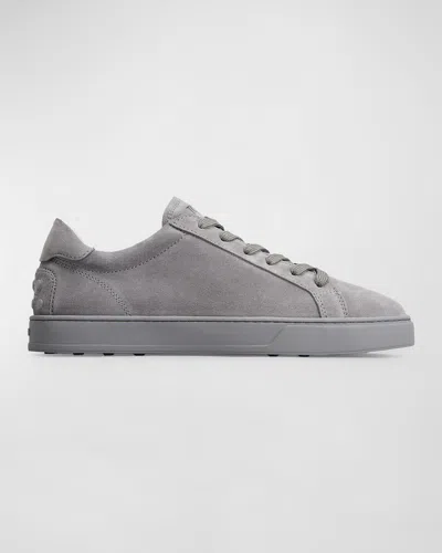 Tod's Men's Allacciata Low-top Suede Sneakers In Dark Grey