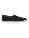 Tod's Suede Slip-on With Rafia Insert In Blue