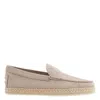 TOD'S TODS MEN'S BEIGE NUBUCK LEATHER SLIP ONS