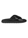 Tod's Slides Cross Strap Flat Sole Open Toe In Black