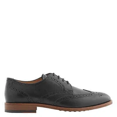 Pre-owned Tod's Tods Men's Black Wingtip Perforated Lace-ups Derby
