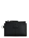 Tod's Strap Wallet With Metal Hardware And Textured Finish In Black