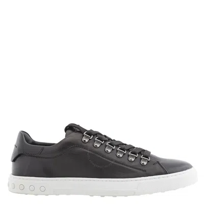 Tod's Tods Men's Cassetta Gomma Leather Low-top Sneaker In Black