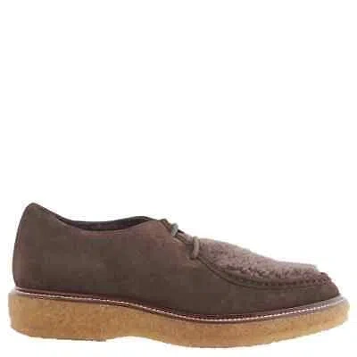 Pre-owned Tod's Tods Men's Chocolate Suede Lace-up Boots In Brown