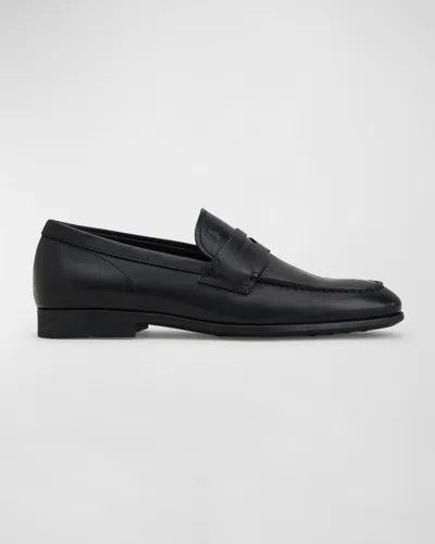 Tod's Men's City Gommino Leather Penny Loafers In Black