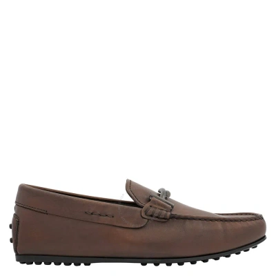 Tod's Tods Men's Cocoa Double T Brown Leather Loafers
