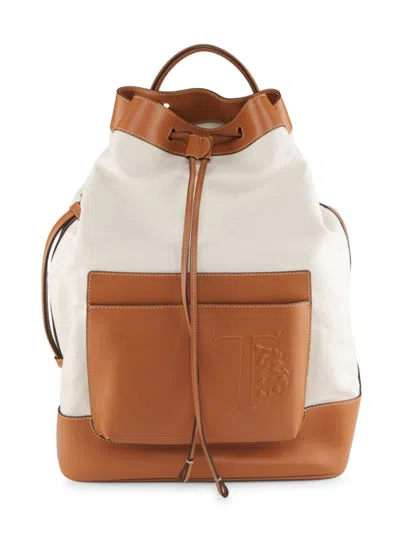 Tod's Men's Colorblocked Leather & Cotton Backpack In Brown