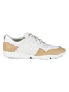 Tod's Two-tone Canvas And Leather Sneakers In Beige White