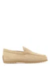 Tod's Cord Weaving Slip-on Suede Loafers Shoes In Nude & Neutrals