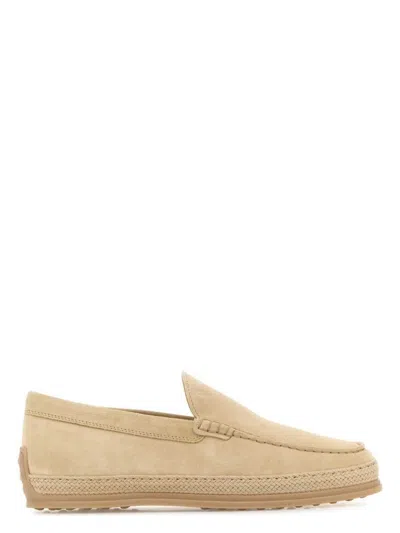 TOD'S MEN'S CORD WEAVING SLIP-ON SUEDE LOAFERS