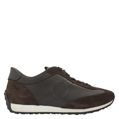 Tod's Tods Men's Dark Brown Suede And Leather Lace-up Sneakers